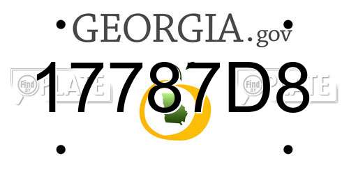 17787D8 Georgia License Plate