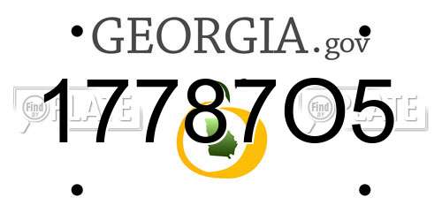 17787O5 Georgia License Plate