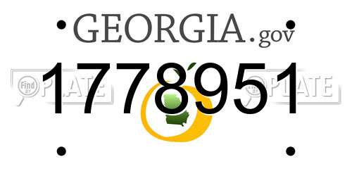 1778951 Georgia License Plate