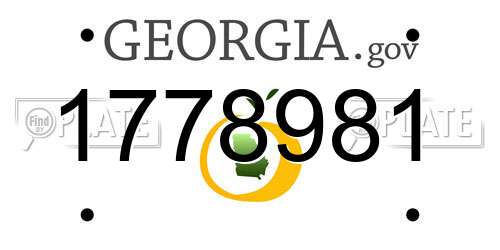 1778981 Georgia License Plate