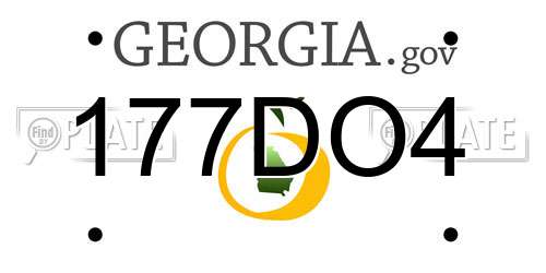 177DO4 Georgia License Plate