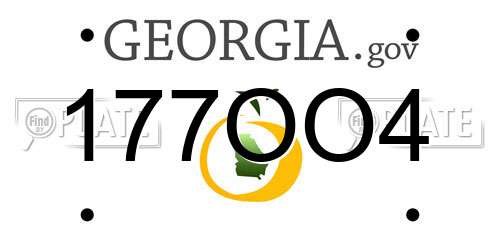177OO4 Georgia License Plate