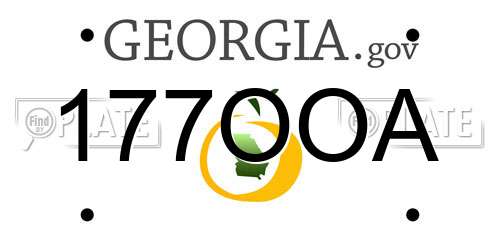 177OOA Georgia License Plate
