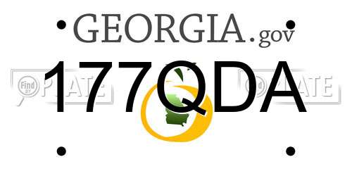 177QDA Georgia License Plate
