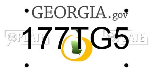 177TG5 Georgia License Plate