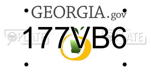 177VB6 Georgia License Plate