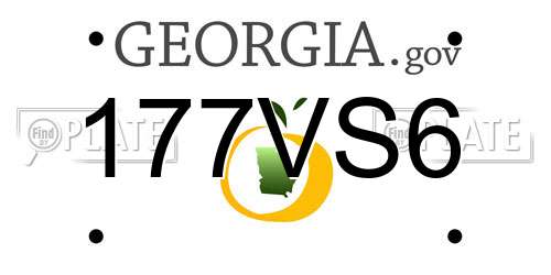 177VS6 Georgia License Plate