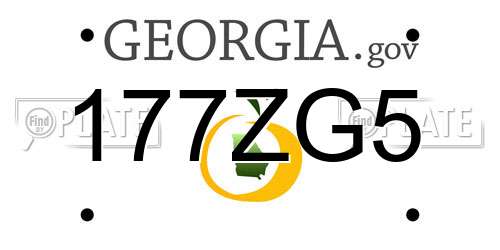 177ZG5 Georgia License Plate