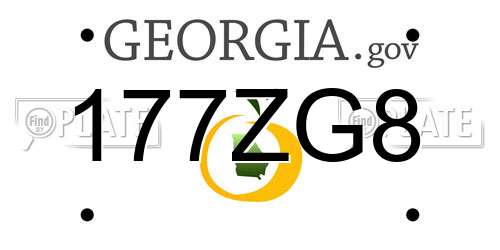 177ZG8 Georgia License Plate