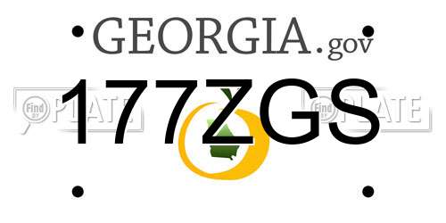177ZGS Georgia License Plate