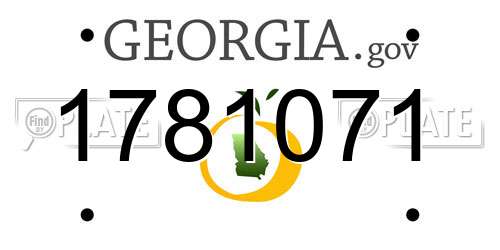 1781071 Georgia License Plate