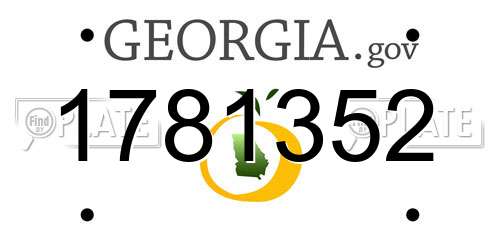 1781352 Georgia License Plate
