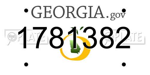 1781382 Georgia License Plate