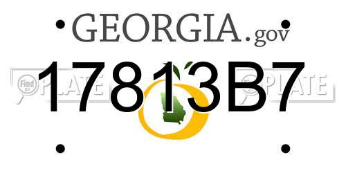 17813B7 Georgia License Plate
