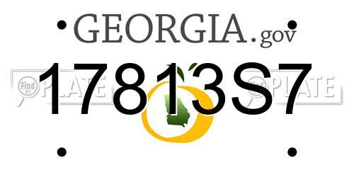 17813S7 Georgia License Plate