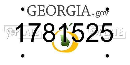 1781525 Georgia License Plate