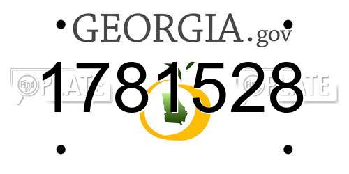 1781528 Georgia License Plate