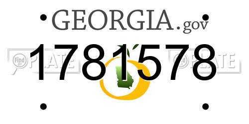 1781578 Georgia License Plate