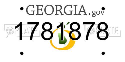1781878 Georgia License Plate
