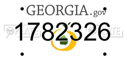 1782326 Georgia License Plate