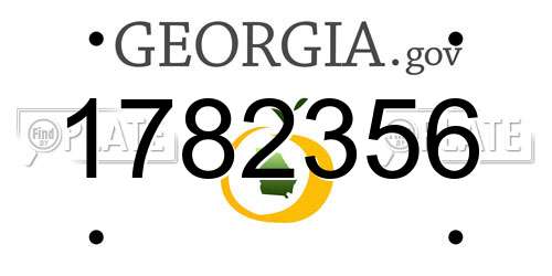 1782356 Georgia License Plate
