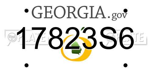 17823S6 Georgia License Plate