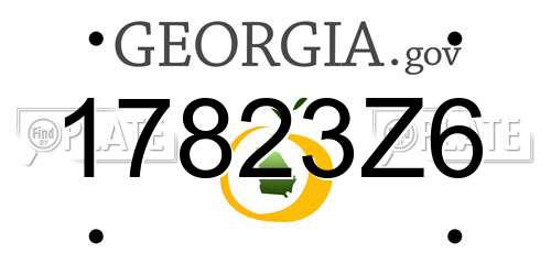 17823Z6 Georgia License Plate