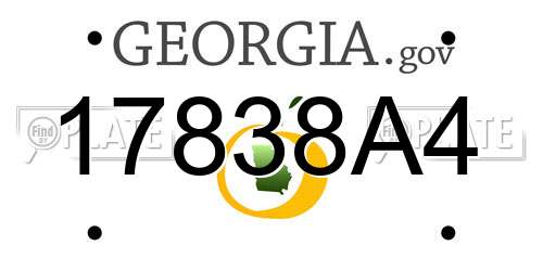17838A4 Georgia License Plate
