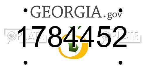 1784452 Georgia License Plate