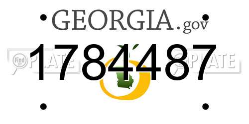 1784487 Georgia License Plate