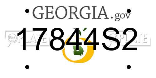 17844S2 Georgia License Plate