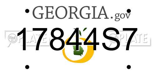 17844S7 Georgia License Plate