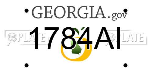 1784AI Georgia License Plate