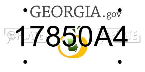 17850A4 Georgia License Plate