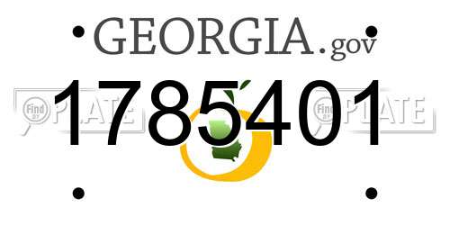 1785401 Georgia License Plate