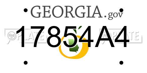 17854A4 Georgia License Plate