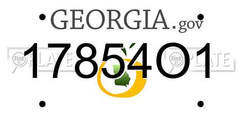17854O1 Georgia License Plate