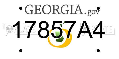 17857A4 Georgia License Plate