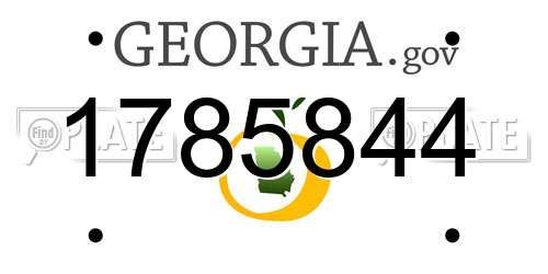 1785844 Georgia License Plate