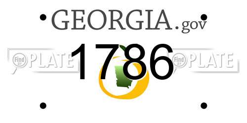 1786 Georgia License Plate