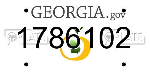 1786102 Georgia License Plate