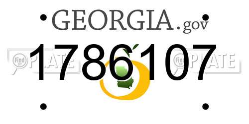 1786107 Georgia License Plate