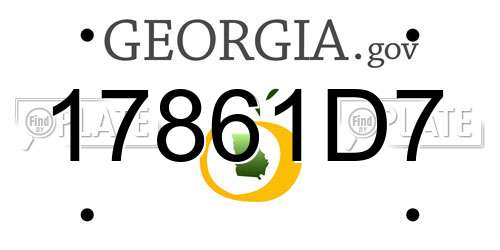 17861D7 Georgia License Plate