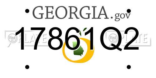 17861Q2 Georgia License Plate