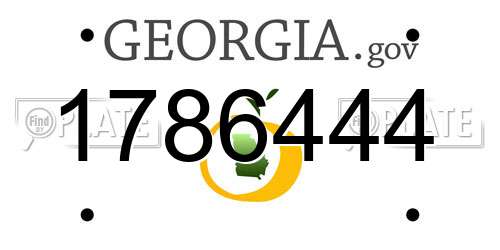 1786444 Georgia License Plate