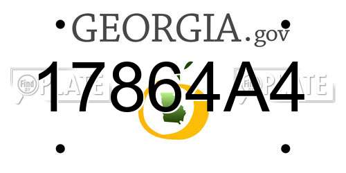17864A4 Georgia License Plate