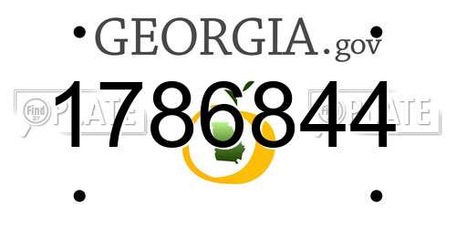 1786844 Georgia License Plate
