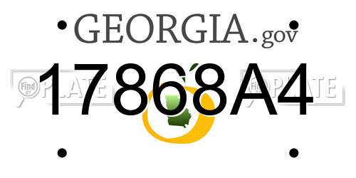 17868A4 Georgia License Plate