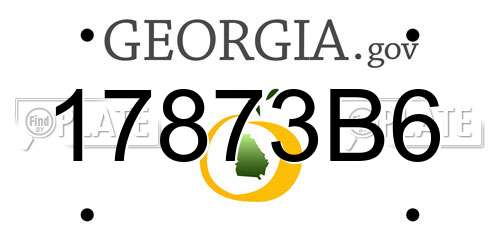 17873B6 Georgia License Plate