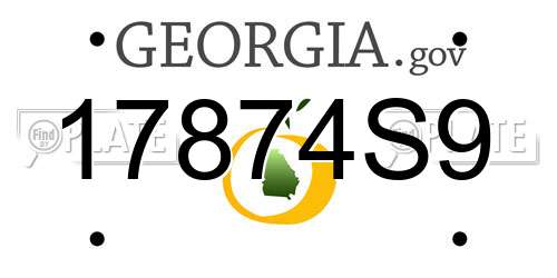 17874S9 Georgia License Plate